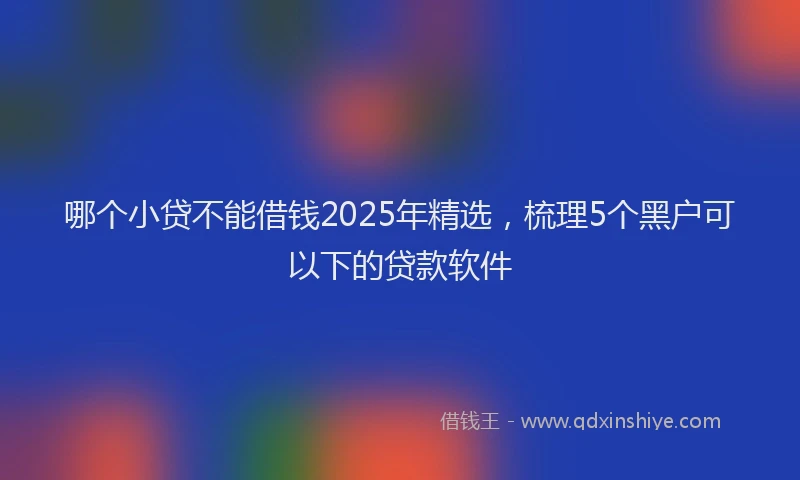 哪个小贷不能借钱2025年精选，梳理5个黑户可以下的贷款软件