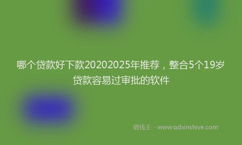 哪个贷款好下款20202025年推荐，整合5个19岁贷款容易过审批的软件