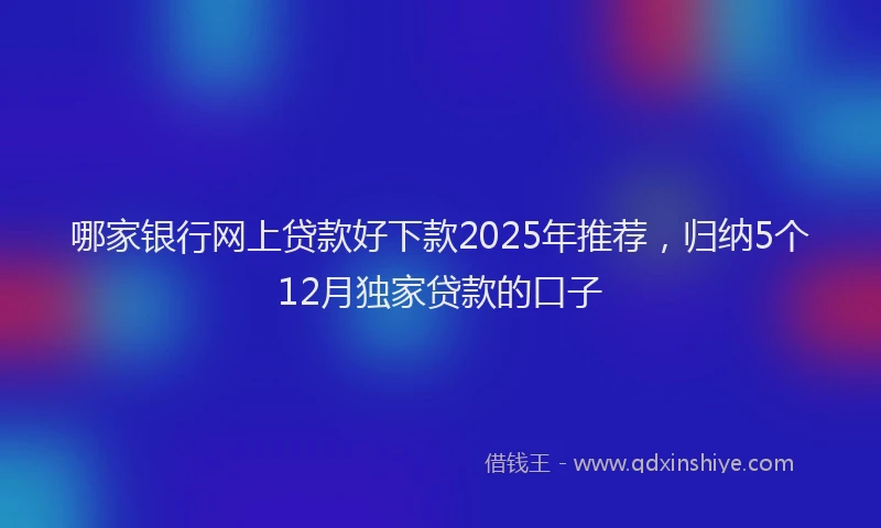 哪家银行网上贷款好下款2025年推荐，归纳5个12月独家贷款的口子