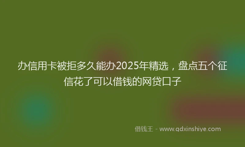 办信用卡被拒多久能办2025年精选，盘点五个征信花了可以借钱的网贷口子