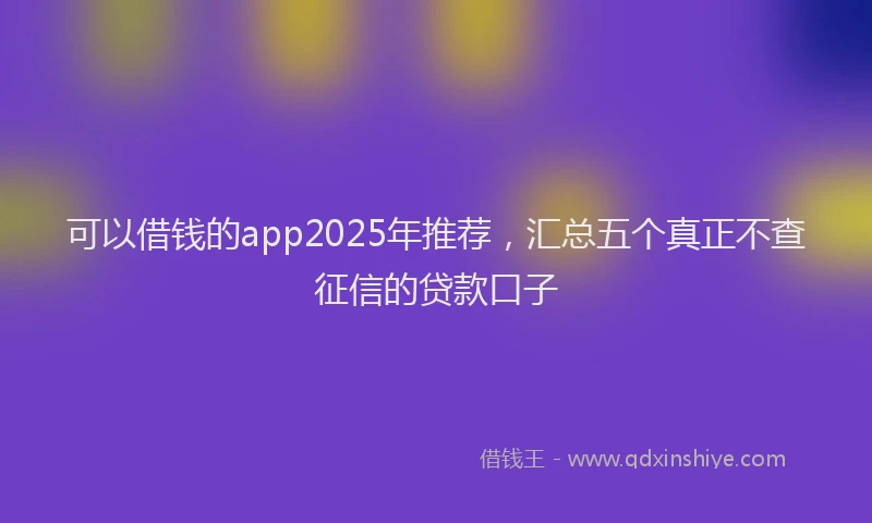 可以借钱的app2025年推荐，汇总五个真正不查征信的贷款口子