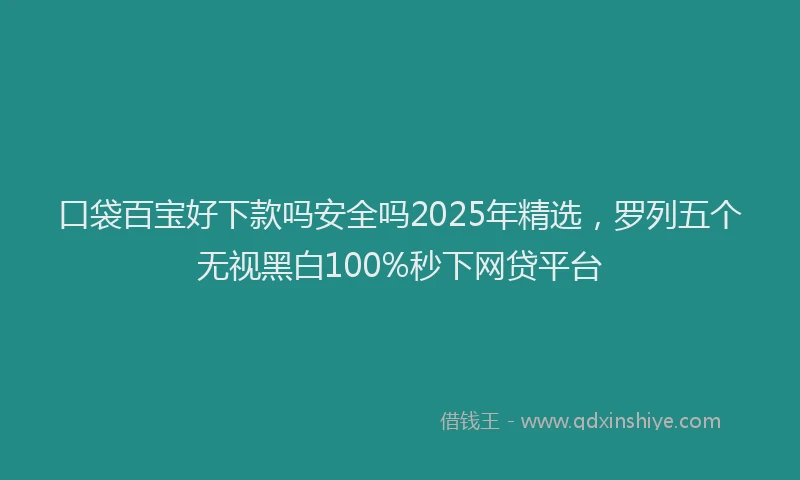 口袋百宝好下款吗安全吗2025年精选，罗列五个无视黑白100%秒下网贷平台
