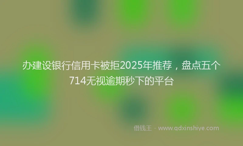 办建设银行信用卡被拒2025年推荐，盘点五个714无视逾期秒下的平台