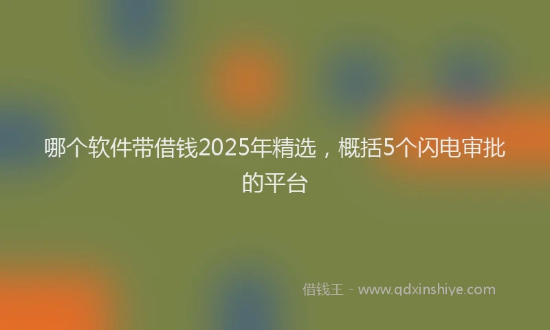 哪个软件带借钱2025年精选，概括5个闪电审批的平台