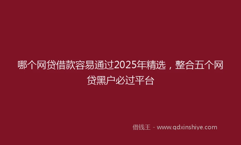 哪个网贷借款容易通过2025年精选，整合五个网贷黑户必过平台