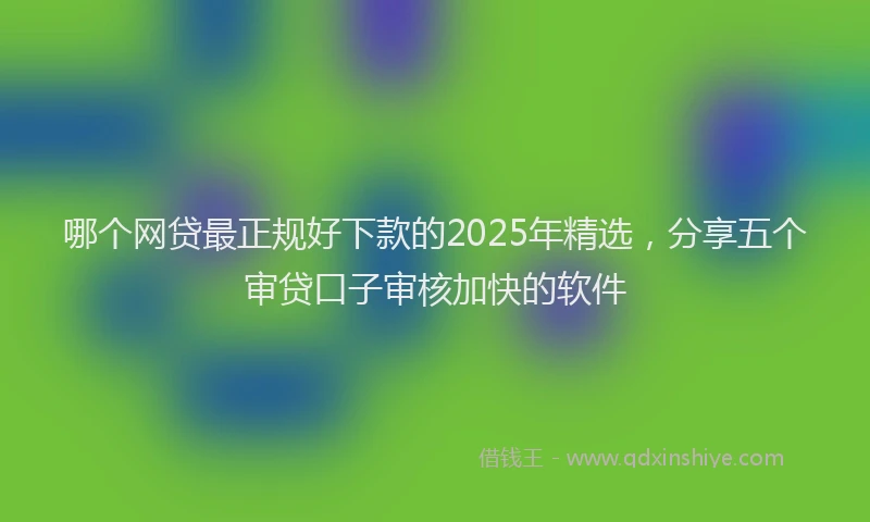 哪个网贷最正规好下款的2025年精选，分享五个审贷口子审核加快的软件