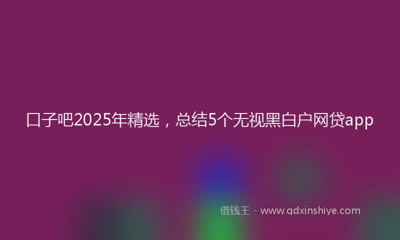 口子吧2025年精选，总结5个无视黑白户网贷app