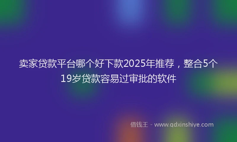 卖家贷款平台哪个好下款2025年推荐，整合5个19岁贷款容易过审批的软件