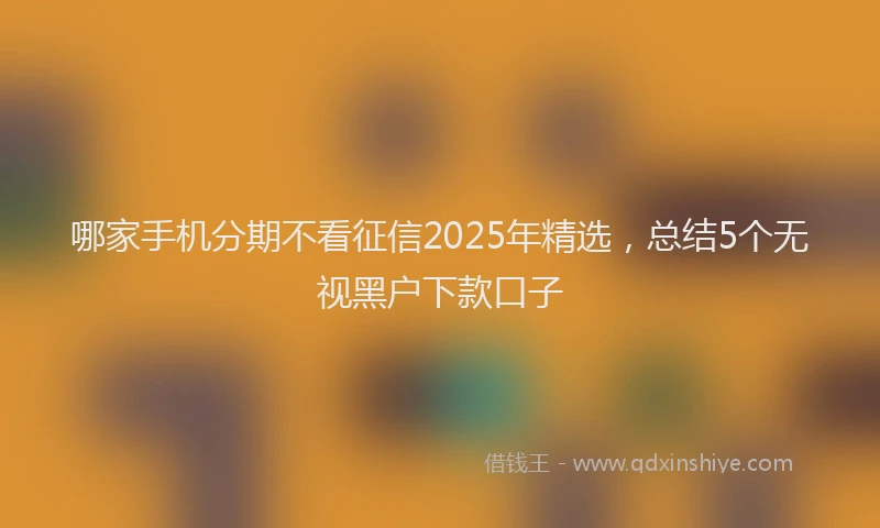 哪家手机分期不看征信2025年精选，总结5个无视黑户下款口子