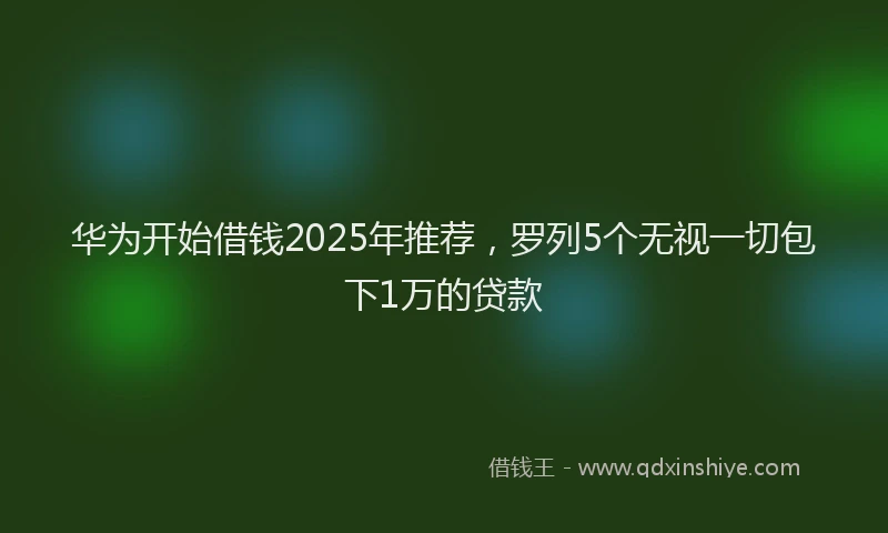 华为开始借钱2025年推荐，罗列5个无视一切包下1万的贷款