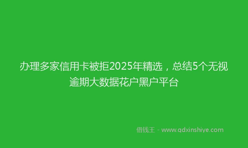 办理多家信用卡被拒2025年精选，总结5个无视逾期大数据花户黑户平台