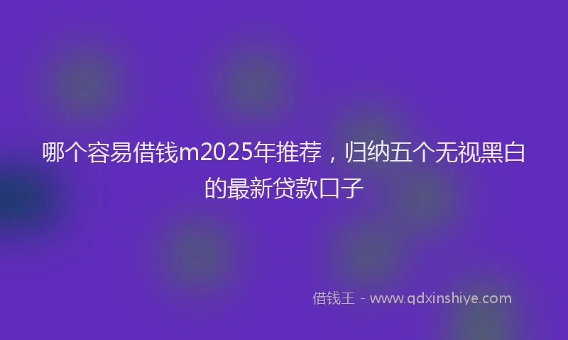 哪个容易借钱m2025年推荐，归纳五个无视黑白的最新贷款口子