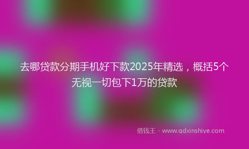 去哪贷款分期手机好下款2025年精选，概括5个无视一切包下1万的贷款
