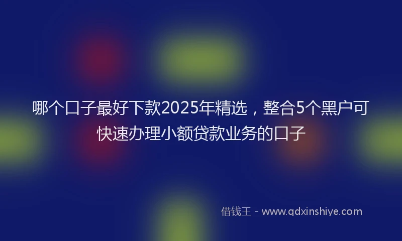 哪个口子最好下款2025年精选，整合5个黑户可快速办理小额贷款业务的口子