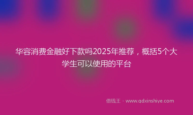 华容消费金融好下款吗2025年推荐，概括5个大学生可以使用的平台