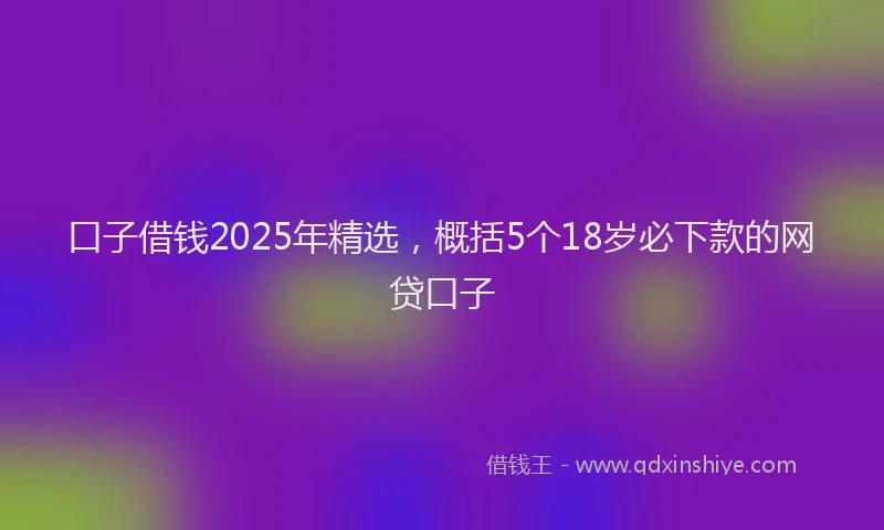 口子借钱2025年精选，概括5个18岁必下款的网贷口子