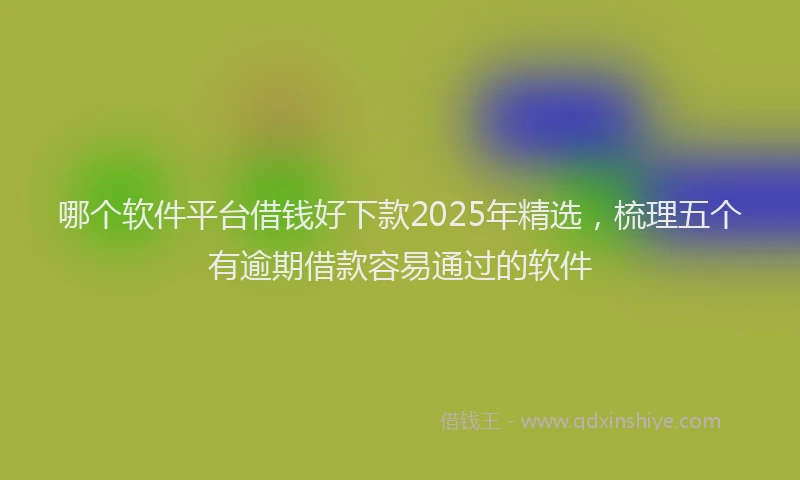 哪个软件平台借钱好下款2025年精选，梳理五个有逾期借款容易通过的软件