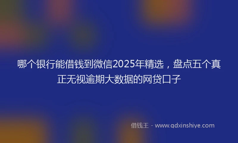 哪个银行能借钱到微信2025年精选，盘点五个真正无视逾期大数据的网贷口子