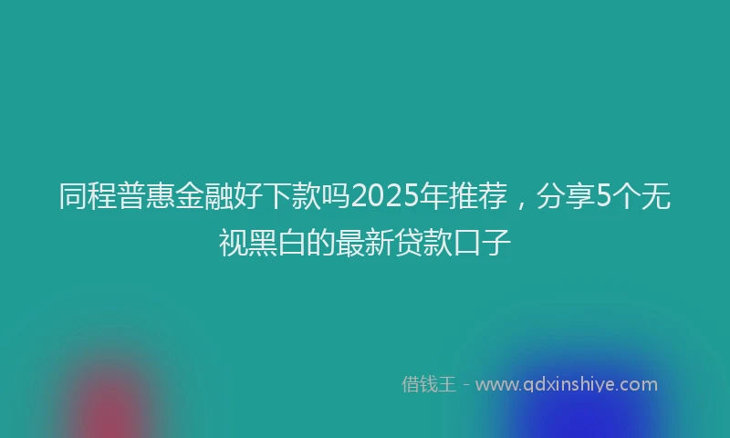 同程普惠金融好下款吗2025年推荐，分享5个无视黑白的最新贷款口子