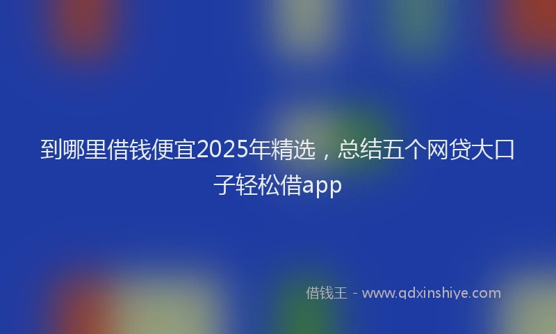 到哪里借钱便宜2025年精选，总结五个网贷大口子轻松借app