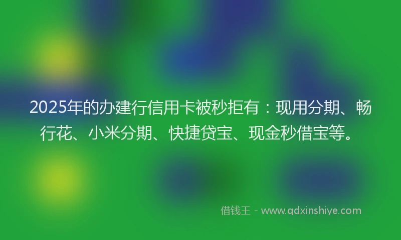 2025年的办建行信用卡被秒拒有：现用分期、畅行花、小米分期、快捷贷宝、现金秒借宝等。