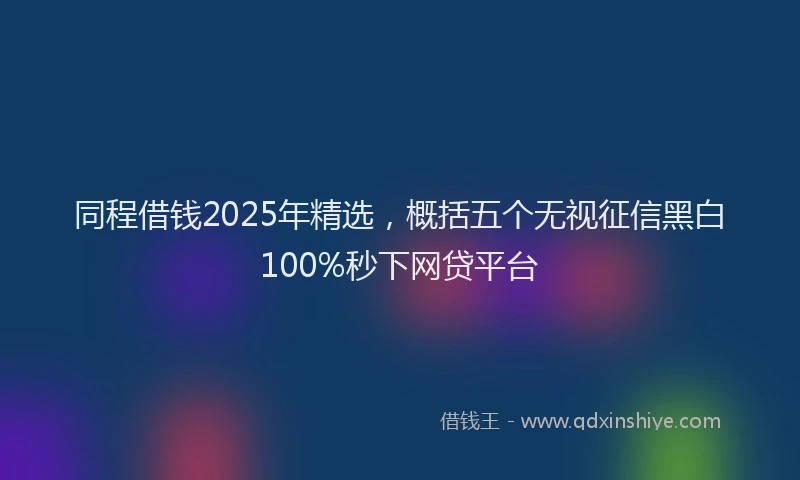 同程借钱2025年精选，概括五个无视征信黑白100%秒下网贷平台