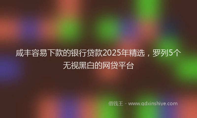 咸丰容易下款的银行贷款2025年精选，罗列5个无视黑白的网贷平台