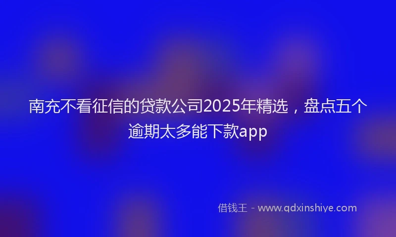 南充不看征信的贷款公司2025年精选，盘点五个逾期太多能下款app