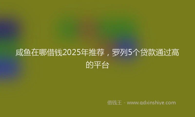 咸鱼在哪借钱2025年推荐，罗列5个贷款通过高的平台