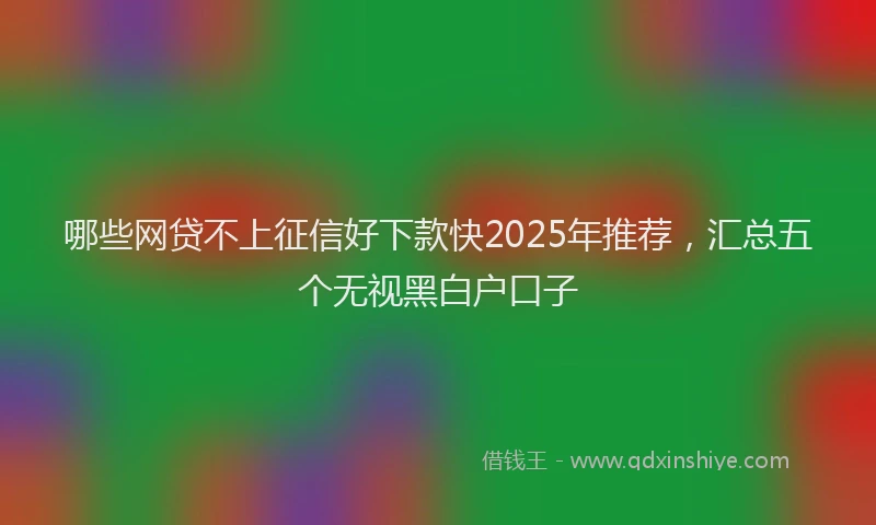 哪些网贷不上征信好下款快2025年推荐，汇总五个无视黑白户口子