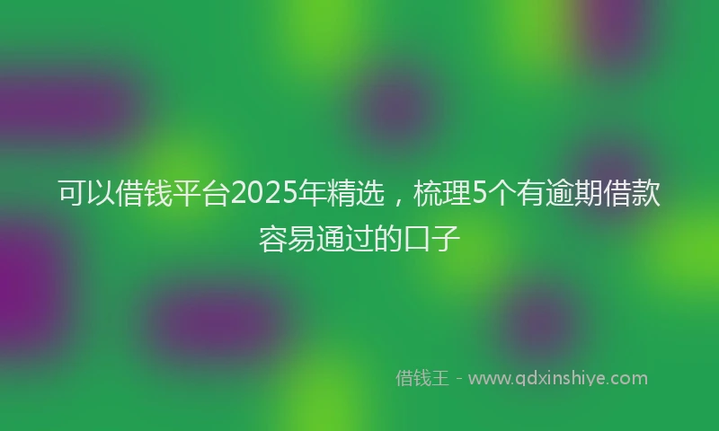 可以借钱平台2025年精选，梳理5个有逾期借款容易通过的口子