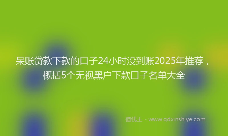 呆账贷款下款的口子24小时没到账2025年推荐，概括5个无视黑户下款口子名单大全