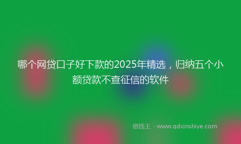 哪个网贷口子好下款的2025年精选，归纳五个小额贷款不查征信的软件
