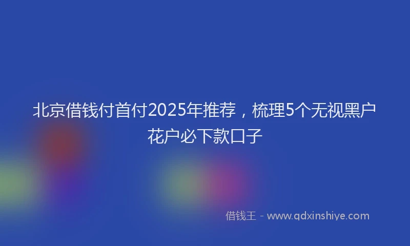 北京借钱付首付2025年推荐，梳理5个无视黑户花户必下款口子