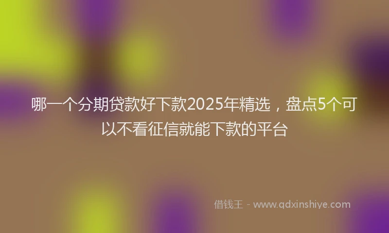 哪一个分期贷款好下款2025年精选，盘点5个可以不看征信就能下款的平台