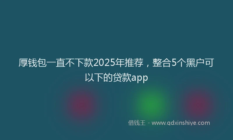 厚钱包一直不下款2025年推荐，整合5个黑户可以下的贷款app