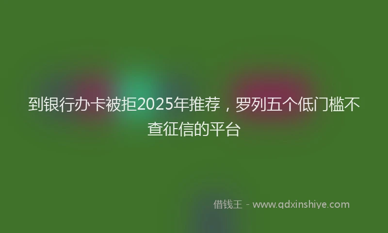 到银行办卡被拒2025年推荐，罗列五个低门槛不查征信的平台