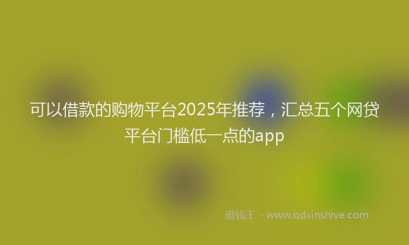 可以借款的购物平台2025年推荐，汇总五个网贷平台门槛低一点的app