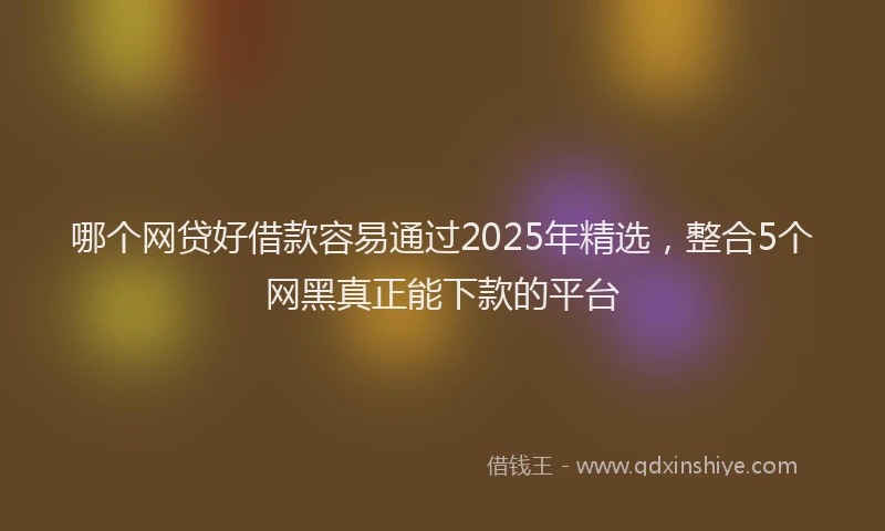 哪个网贷好借款容易通过2025年精选，整合5个网黑真正能下款的平台