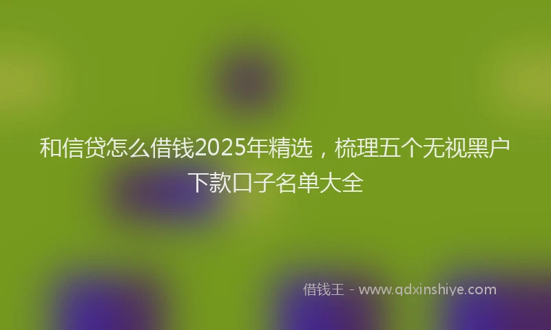 和信贷怎么借钱2025年精选，梳理五个无视黑户下款口子名单大全
