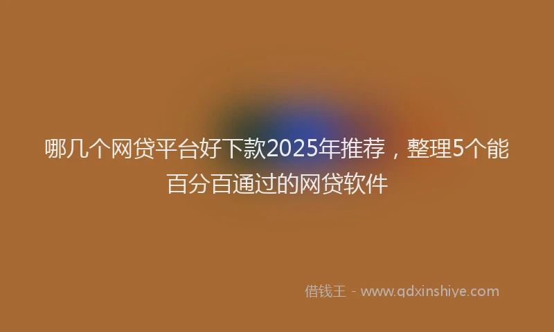 哪几个网贷平台好下款2025年推荐，整理5个能百分百通过的网贷软件