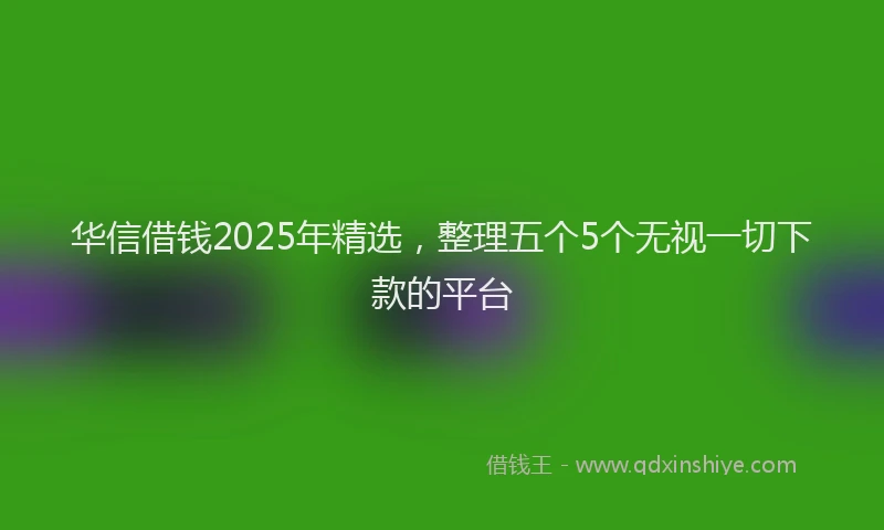 华信借钱2025年精选，整理五个5个无视一切下款的平台