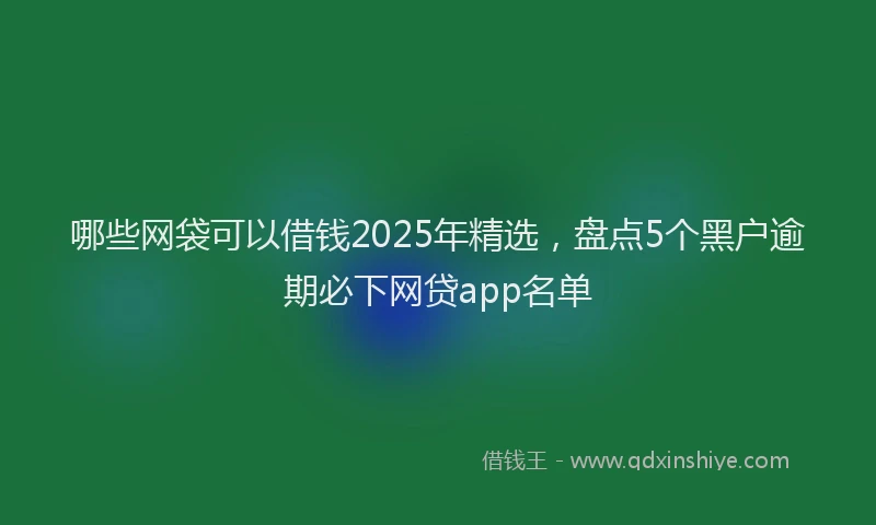 哪些网袋可以借钱2025年精选，盘点5个黑户逾期必下网贷app名单
