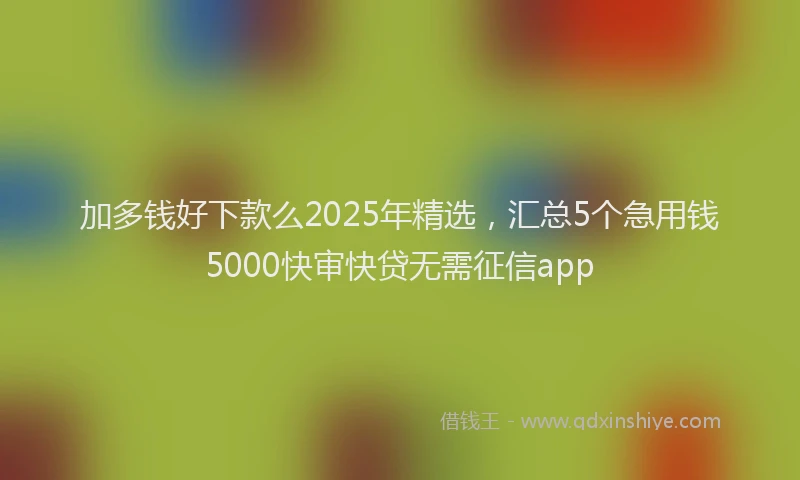 加多钱好下款么2025年精选，汇总5个急用钱5000快审快贷无需征信app