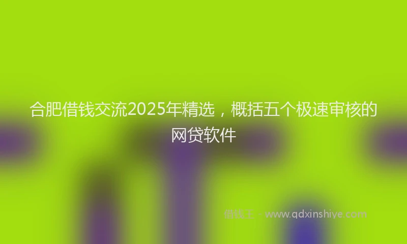 合肥借钱交流2025年精选，概括五个极速审核的网贷软件