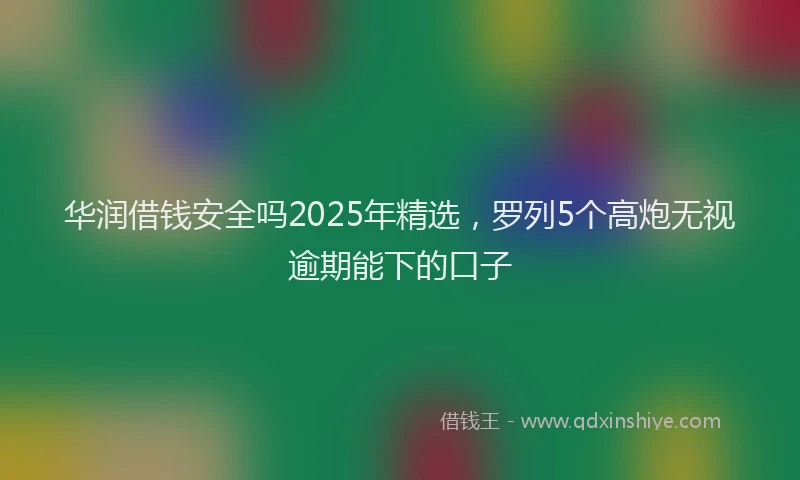 华润借钱安全吗2025年精选，罗列5个高炮无视逾期能下的口子