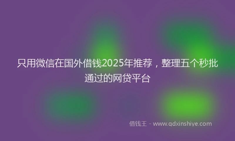 只用微信在国外借钱2025年推荐，整理五个秒批通过的网贷平台