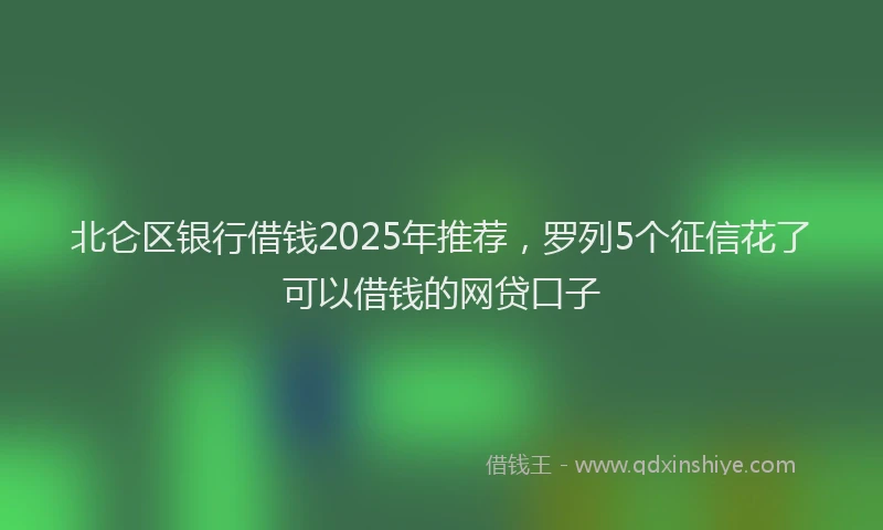 北仑区银行借钱2025年推荐，罗列5个征信花了可以借钱的网贷口子