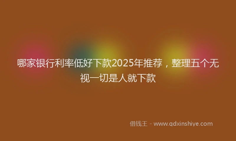 哪家银行利率低好下款2025年推荐，整理五个无视一切是人就下款