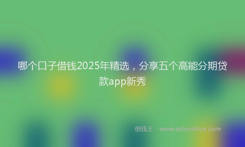 哪个口子借钱2025年精选，分享五个高能分期贷款app新秀